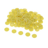 Merishopp 2X100 Candy Color 2Holes Round Resin Button For Sewing Craft Scrapbook 1Cm Yellow