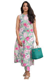 Anni Designer Women'S Rayon Blend Anarkali Printed Kurta With Pant (Thomas Pista_Xxl_Pista_Xx-Large),Pista,2XL
