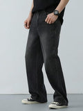 KOTTY Men's Solid Mid Rise Comfortable and Strechable Stylish Jeans(Black 32),Iron Black