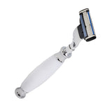 Union Razors Ss2Rz Razor With White Resin Handle And Lubricating Strip - Reusable Mens Shaving Razor