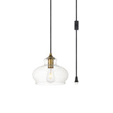 Living District Destry 1-Light Mid-Century Metal Pendant In Brass Finish