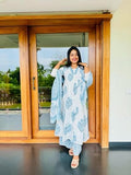 Anni Designer Women'S Rayon Blend Anarkali Printed Kurta With Pant & Dupatta (Rayka White_M_White_Medium),White,M,Rayon Blend,Anarkali,