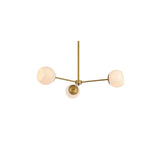 Living District Briggs 3-Light Mid-Century Metal Pendant In Brass And White