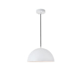 Living District Forte 1-Light Mid-Century Metal Pendant In White