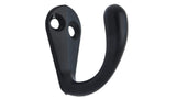 QCAA Premium Quality Single Prong Robe Hook Hanger, Zinc Die Cast, Matte Black, Made in Taiwan, 50 Pack
