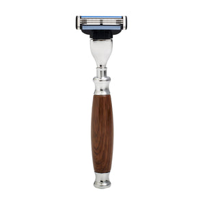 Union Razors Ss4Rz Razor Resin-Covered Wood Handle And Lubricating Strip - Reusable Mens Shaving Razor