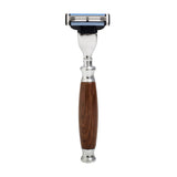 Union Razors Ss4Rz Razor Resin-Covered Wood Handle And Lubricating Strip - Reusable Mens Shaving Razor