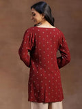 Libas Women'S Cotton Ethnic Motifs A-Line Kurti (291310R Maroon