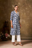 Kurta Set For Women || Women Kurta Set || 2pic Kurta For Women (Kurta 86-90) (Blue, M)