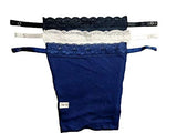 Finesse Miracle Cami Womens Cotton Clip On Mock Lace Casual Style Camisole Deep Neck Cover Miracle Cami. Set Of 3. Black White & Navy Blue Free Size -Like New