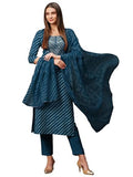 Anni Designer Women'S Cotton Blend Straight Printed Kurta With Pant & Dupatta (Doremi Kerocin-Nw_S_Kerocin_Small),Kerocin,S