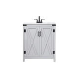Elegant Decor Grant 30 Aluminum Mdf Single Bathroom Vanity In Gray
