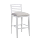 American Woodcrafters Siri White Solid Wood With Gray Fabric Bar Stool