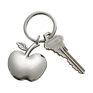 Creative Gifts International 002499 3 In Bright Apple Shaped Key Chain&#44 Nickel Plated - Silver