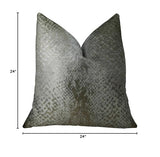 Plutus Brands Plutus Hidden World Silver Handmade Throw Pillow, 24 X 24