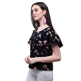 Oomph! Women'S Crepe Tunic Top - Charcoal Black,Charcoal Black,Charcoal Black,S