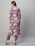 Gosriki Women'S Rayon Straight Printed Kurta With Pant Set (Dhun-Purple-Kbv-Gs_M_Purple_Medium),Purple,,B0CNLZWR5D