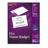 Avery Badge Holders With Laser/Inkjet Inserts Holder,Badge Pin 3X4 1Cbx 20264 (Pack Of 5)