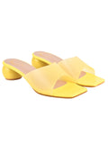 Shoetopia Clear Strap Solid Yellow Block Heels For Women & Girls /Uk4,Yellow,4,B0BZPV2NGS