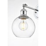 Living District Wesson 1-Light Metal Plug-In Wall Sconce In Chrome/Clear