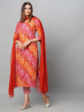 Anni Designer Women'S Cotton Blend Straight Printed Kurta With Pant & Dupatta (Makhan Pink_S_Pink_Small),Pink,S,Cotton Blend,Regular,