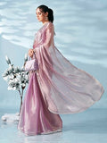 Womanista Women'S Jimmychoo Solid Pink Saree Embellished Lace With Un-Stitched Blouse