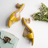 Shoetopia Women'S Stiletto Heel Sandal,Yellow,3,B0BY6W6XGZ