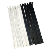ATORSE 2x10 Pieces White Black Invisible Nylon Closed End Zip Zippers for Sewing 40cm