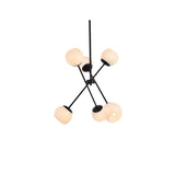 Living District Axl 6-Light Mid-Century Metal Pendant In Black And White