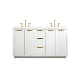 Elegant Decor Blake 60 Aluminum Alloy Mdf Double Bathroom Vanity In White