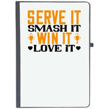 Udnag Ruled Notebook Diary Badminton | Serve It, Smash It, Win It, Love It, [A5 80Pages 80Gsm]