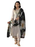 Libas Women'S Cotton Blend Kurta Set (48734_Grey_Xxl)