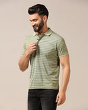 Toplot Men'S Regular Fit Half Sleeve Casual Polo T-Shirt (Lining-Polo-5166-Green-L),Green,,B0CXT8NPYB