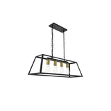Living District Resolute 4-Light Metal Pendant In Brass/Black