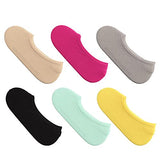 WomenS No Show Cotton And Nylon Socks (Pack Of 6 Pairs) (Socks_Assorted Colour)