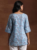 Libas Women'S Cotton Printed Straight Kurti (26858R Blue Blue Xl