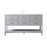 Elegant Decor Sinclaire 60 Aluminum Alloy & Mdf Single Bathroom Vanity In Gray
