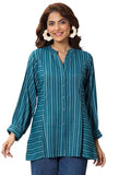 Libas Women'S Cotton Blend Straight Kurtis (29356O_Teal_Xxl)