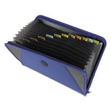 Expanding File w/ Zipper,13Pockets,Holds 300 Sheets,Blue;