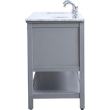 Elegant Decor Metropolis 72 Double Sink Marble Top Bathroom Vanity In Gray