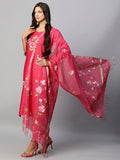 Gosriki Women'S Chanderi Cotton Straight Printed Kurta With Pant & Dupatta (Natkat Pink-Nw-Gs_Xxl_Pink_Xx-Large),Pink,2,B0CLH8KC3Q