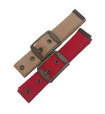 Canvas Belt With Metal Buckle, 2 Pack, Tan And Red,(For 2830 Inch Waist Size Only)