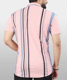 LookMark Men's Trendy Lycra Blend Spread Collar Half Sleeve Printed Shirts - Elevate Your Style with Comfort and Versatility (Pack of 2 AZ-LM-OG-52 BLUE-53 Pink-XXL),Blue-Pink