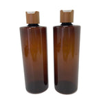 BEECO GIF2U Empty Cosmetic Bottles 16oz/500ml 2 PACK With Bamboo Disc Top Flip Cap for Shampoo Lotion Liquid Soap,Cream,Refilabl