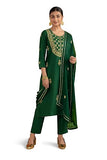 Kaari Roman Silk Womens Kurta Set (KAAAW24WSKD-70019_Royal Emerald_XXL)