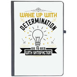 Udnag Ruled Notebook Diary Motivational | Wake Up With Determination. Go To Bed With Satisfaction, [A5 80Pages 80Gsm]
