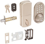 MiLocks XF02SN Digital Deadbolt Door Lock with Keyless Entry via Remote Control and Keypad Code for Exterior Doors