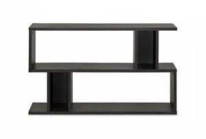 Baxton Studio Goodwin 2-Level Modern Bookshelf, Dark Brown