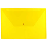 JAM PAPER Plastic Envelopes with Snap Closure - Legal Booklet - 9 3/4 x 14 1/2 - Yellow - 12/Pack