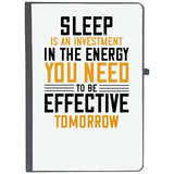 Udnag Ruled Notebook Diary Sleeping | Sleep Is An Investment In The Energy You Need To Be Effective Tomorrow, [A5 80Pages 80Gs